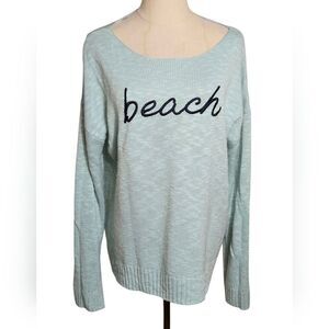 Mia & Tess Aqua Blue Beach Women's Light  Sweater
